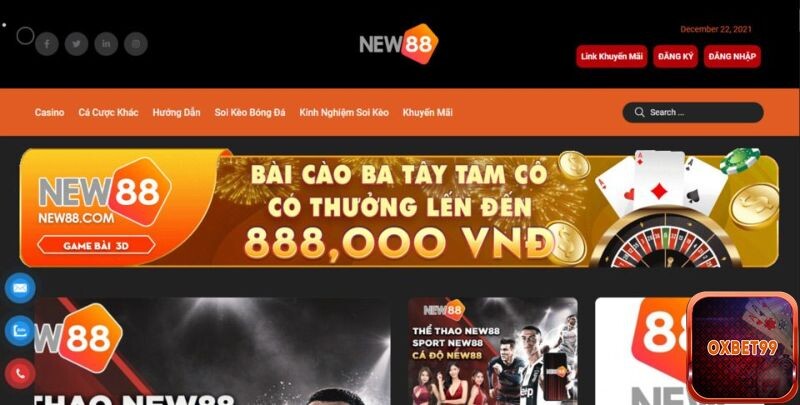 Giao diện New88 hấp dẫn