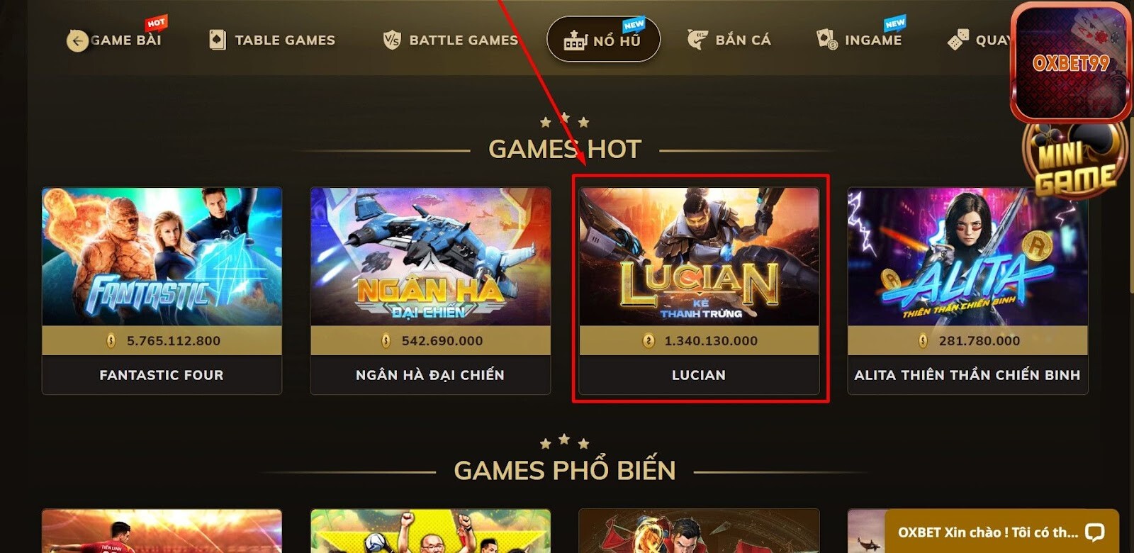 Hướng dẫn cách chơi game nổ hũ Lucian Kẻ Thanh Trừng tại Oxbet