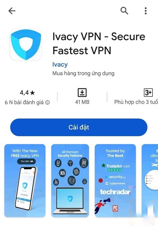 Nhấn "Cài đặt" để thực hiện cách fake IP bằng IVacy VPN