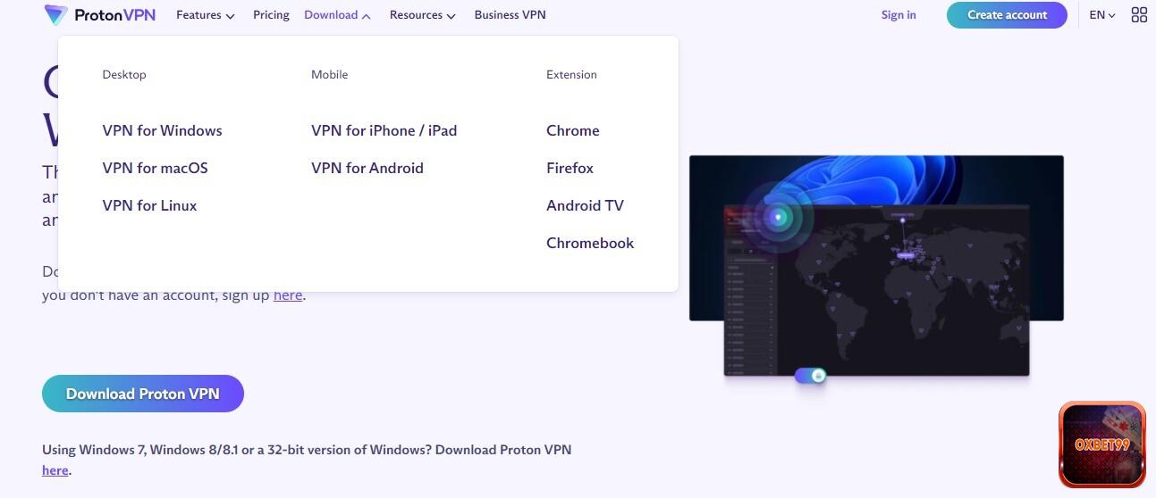 Tải phần mềm Proton VPN cho thiết bị