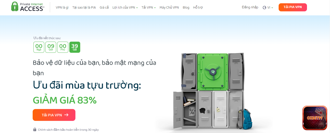 Tìm từ khóa Private Internet Access (PIA) và truy cập trang chủ website.